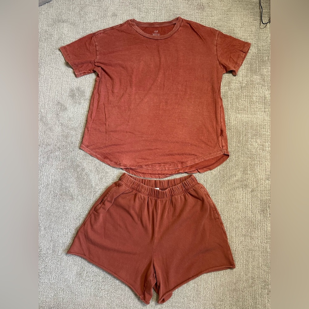 Aerie Shorts & T Shirt Matching Set